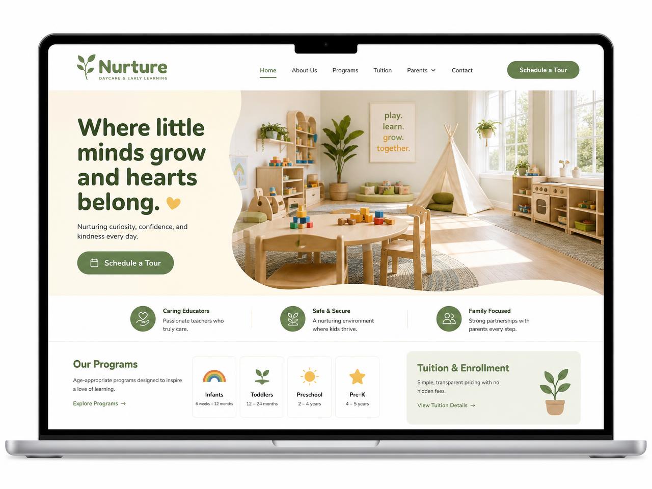 Nurture website screenshot